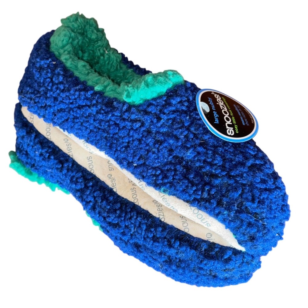 Snoozies‎ | Slippers | Large Nubby | Blue Green | Mens Medium 9 /10